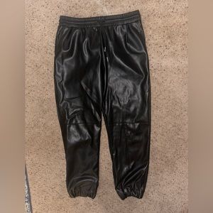 Leather joggers